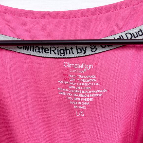 ClimateRight Cuddl Duds Scrub Top Pink V Neck Nursing Medical Womens Large - Picture 5 of 5